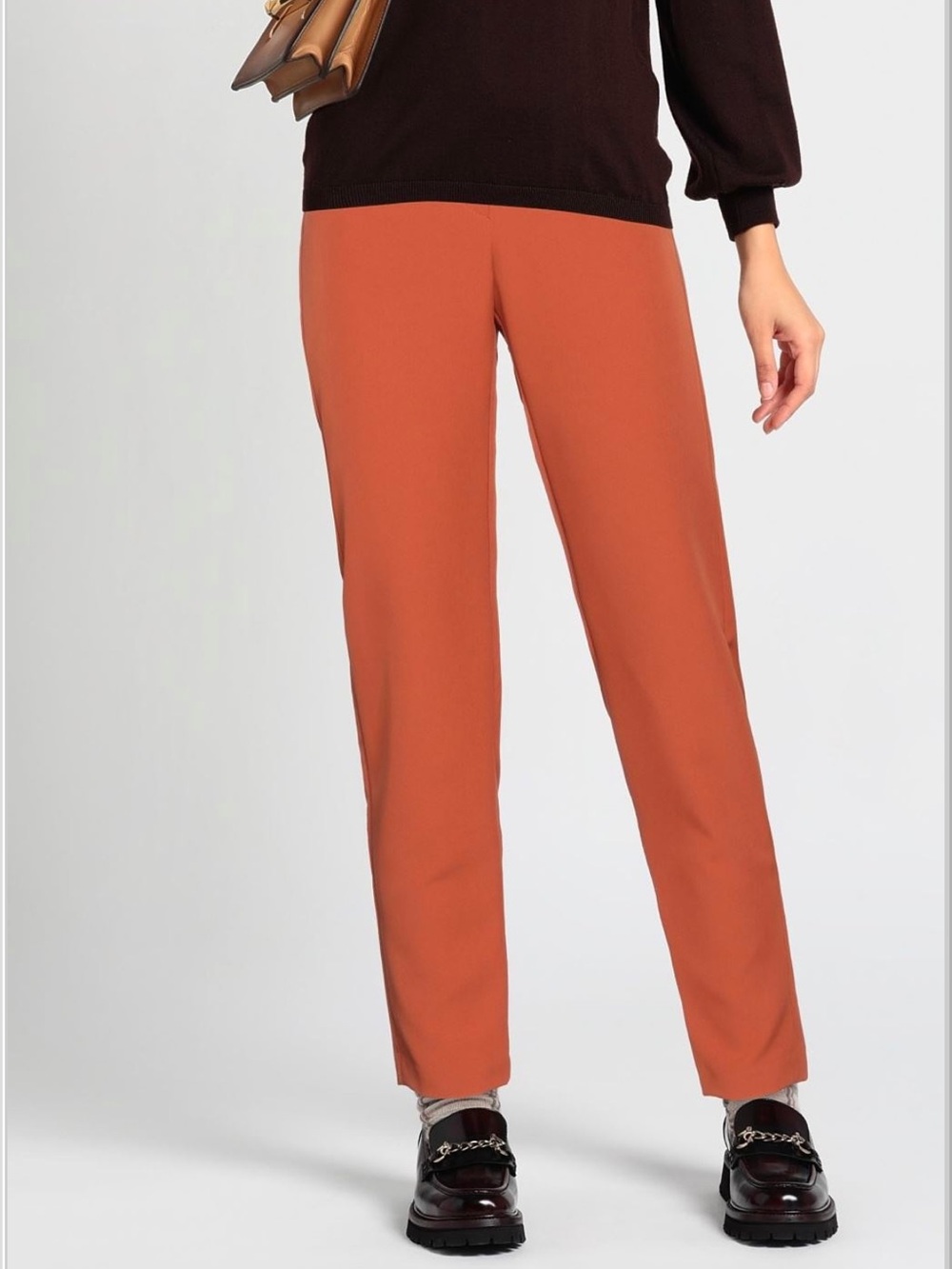 So Allure Straight Leg Italian Trouser Pants Burnt Orange IT 46 Size XL